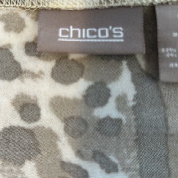 Chicos NWT Zebra Print Brown/White/Tan Long Sleeve Long T-Shirt Size 3 - Picture 4 of 5